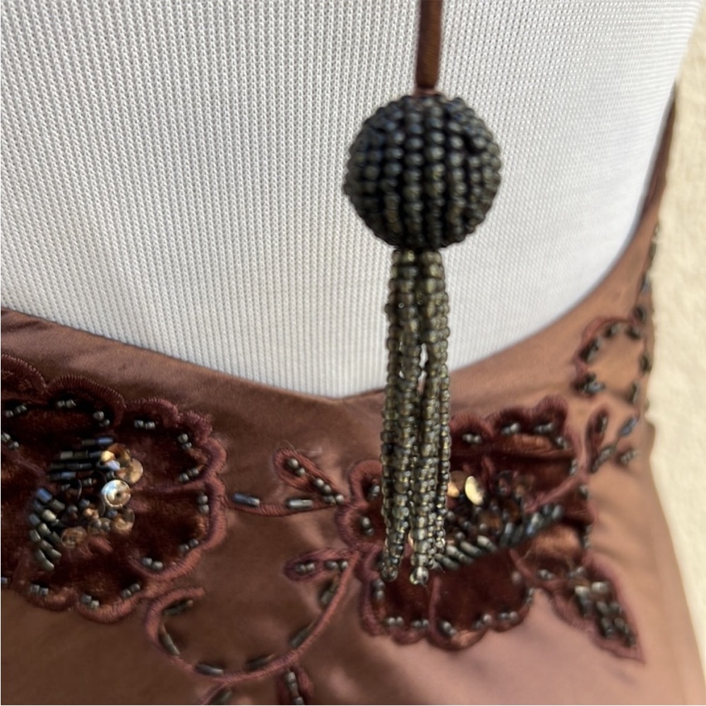 Vintage 90’s 100% Silk Beaded Dress Vintage Beaded Dress Lace Dress Silk Prom - Picture 12 of 17